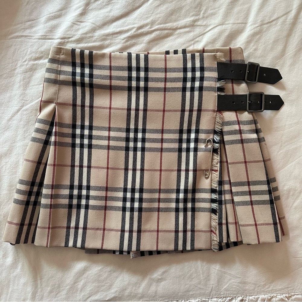 Burberry London Safety Pin Pleated Skirt